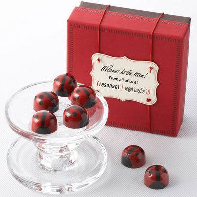 Red Ganache Ladybug Chocolates 9pc - Business