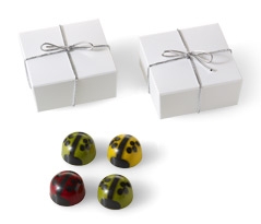  Ladybug Favor with Silver Cord 4pc 